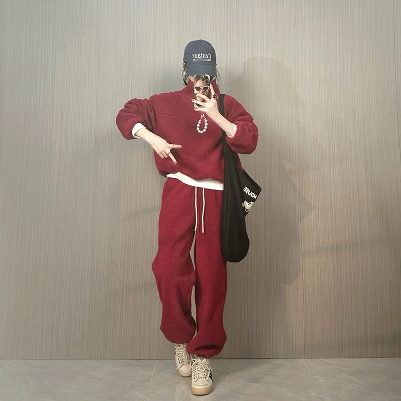 温暖套装 软糯摇粒绒超保暖卫衣长裤两件套 SF-0266