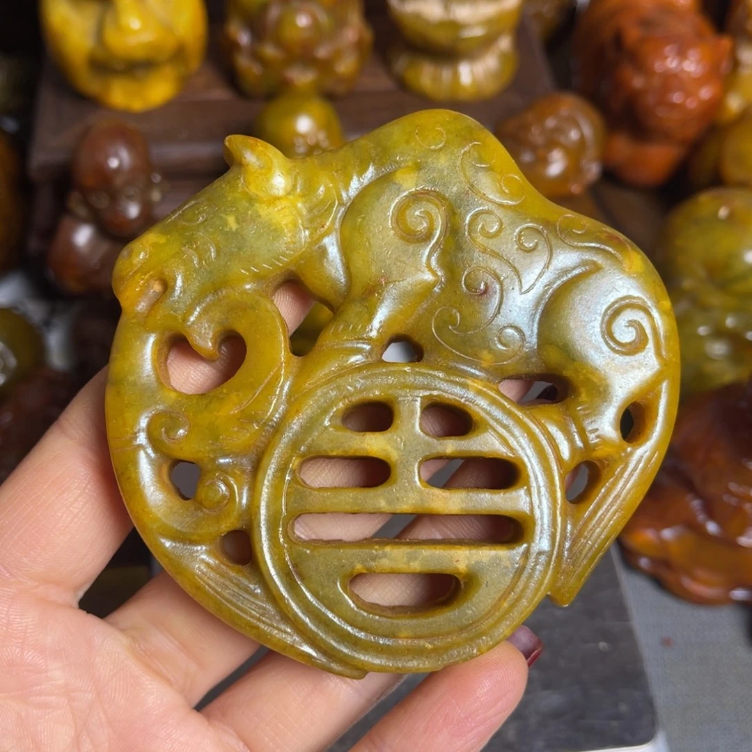 蛇纹石玉合金颈饰