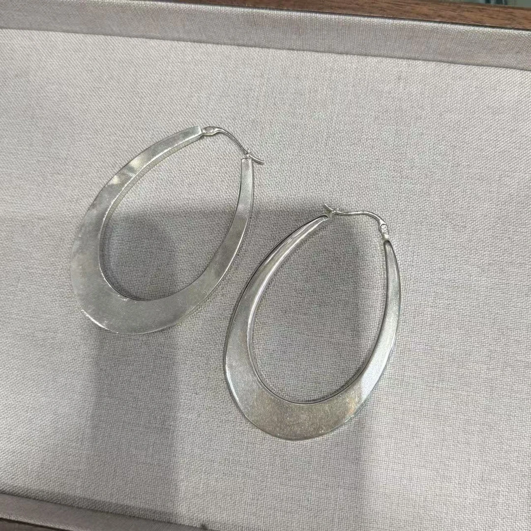 925银耳饰 925纯U型素圈耳环