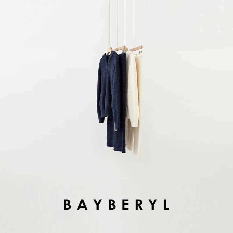 BAYBERYL老贝暖绵绵*家居套连帽柔松紧裤秋针织衫ZZS5F2425-8/23