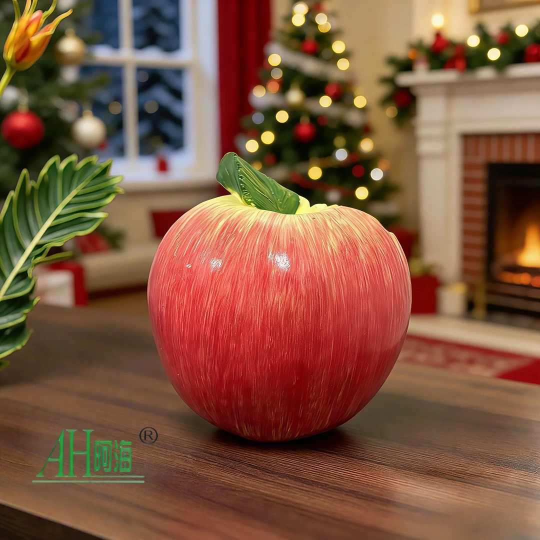 AH/阿海仿真苹果橘子摆件置物桌面装饰树脂挂件多肉植物小型花缸