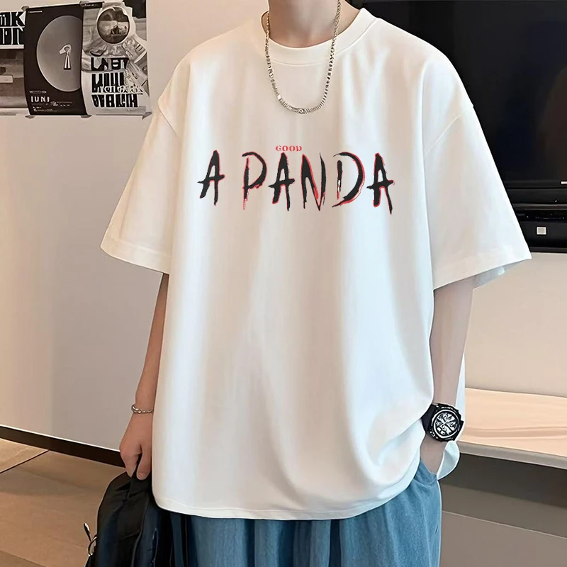 字母百搭短袖t恤男学生夏季2025新款潮牌潮流宽松青少年半袖上衣