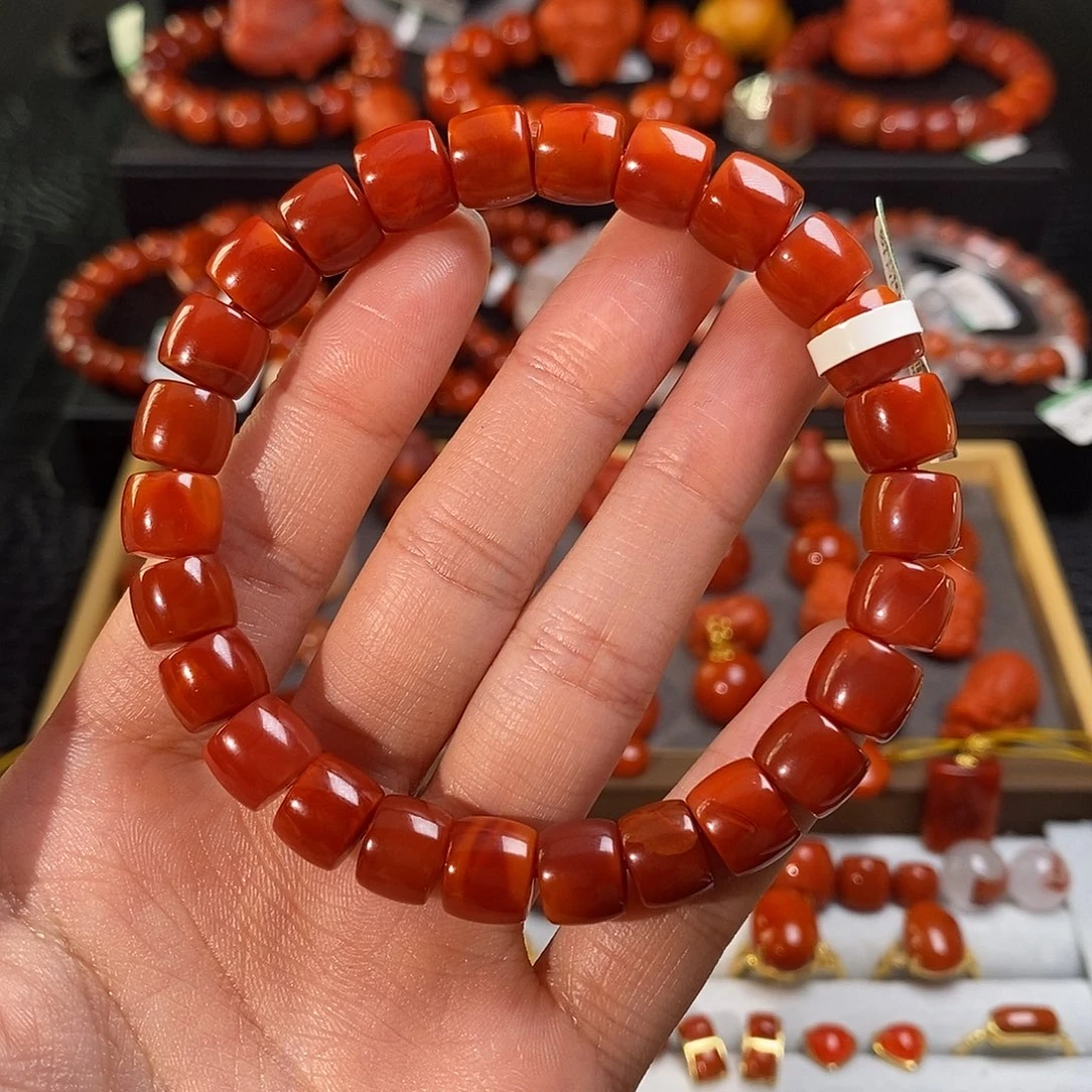 南红玛瑙未镶嵌四川凉山瓦西直切手串9mm