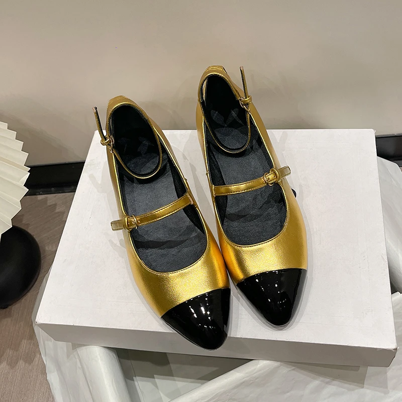 6008/3cm圆头头层羊皮时尚百搭单鞋百搭高跟气质时尚浅口