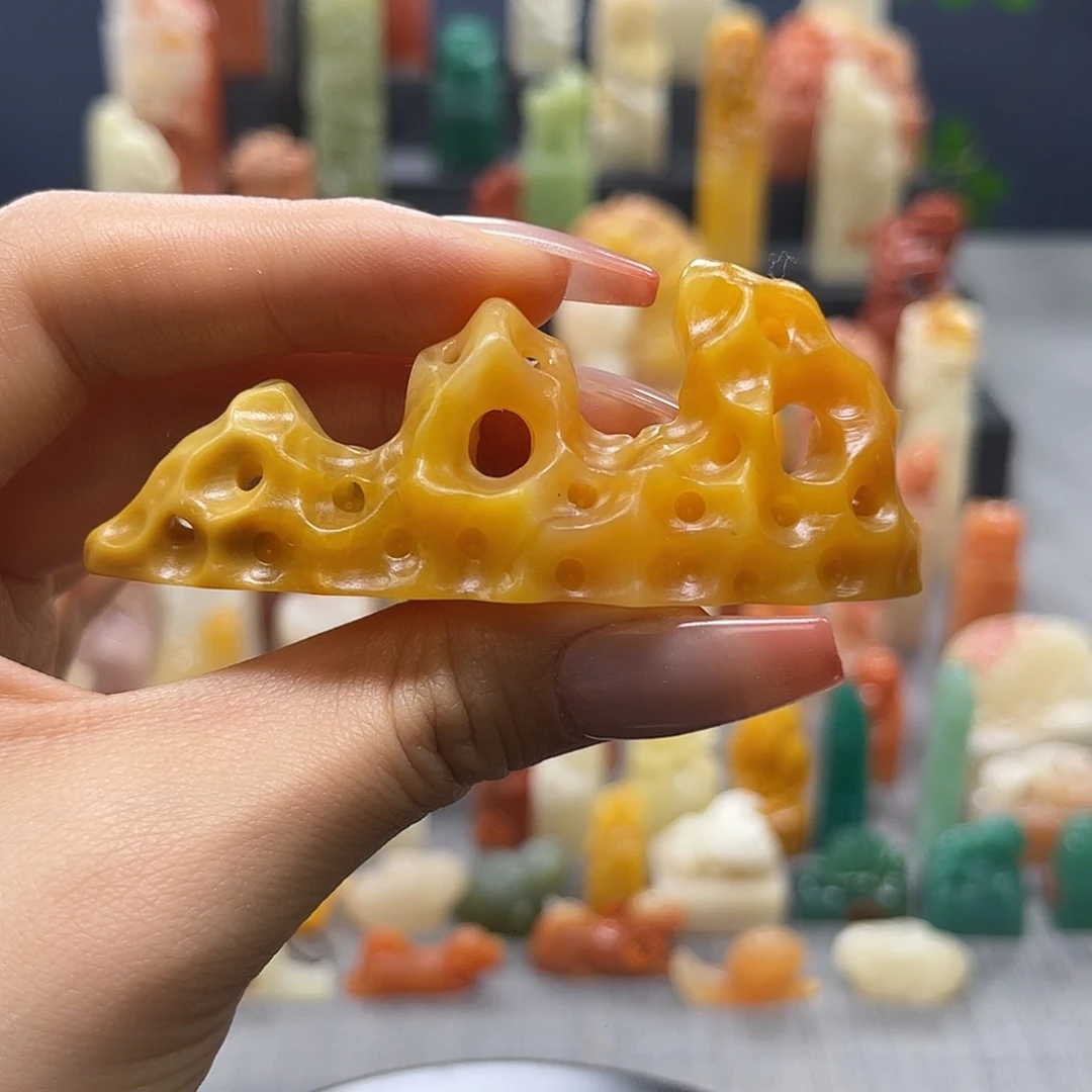 昌化石印石不刻字笔搁9651