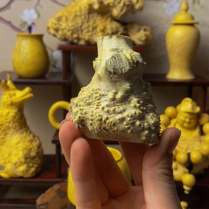 香榧木张*松黄杨木手把件