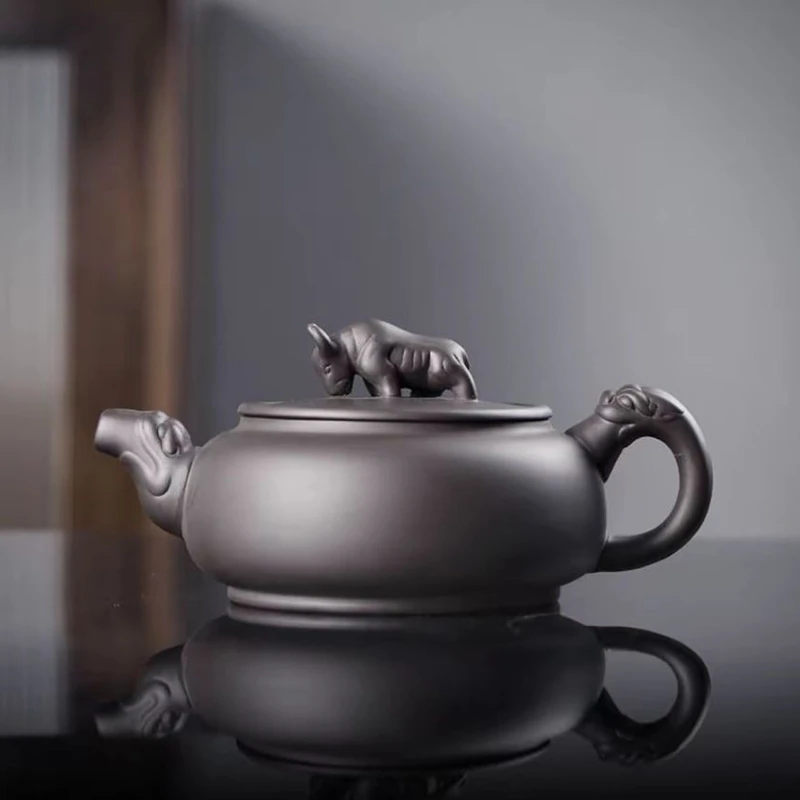 中式紫砂泡茶壶凤鸣壶牛转乾坤壶大容量手工泡茶壶家用泡茶功夫茶