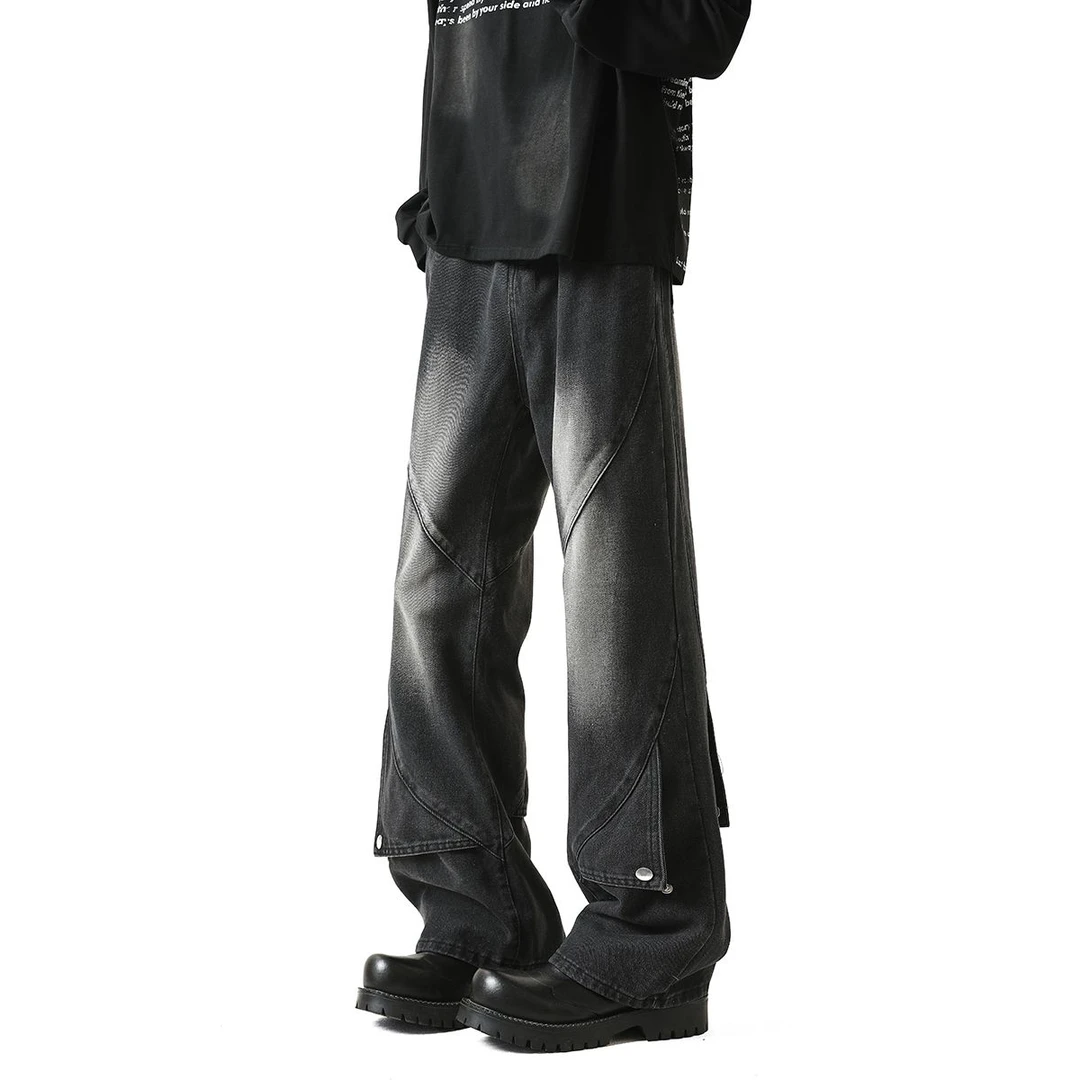 爆款秋冬时尚美式复古水洗牛仔裤男女潮牌高街时尚百搭休闲直筒裤