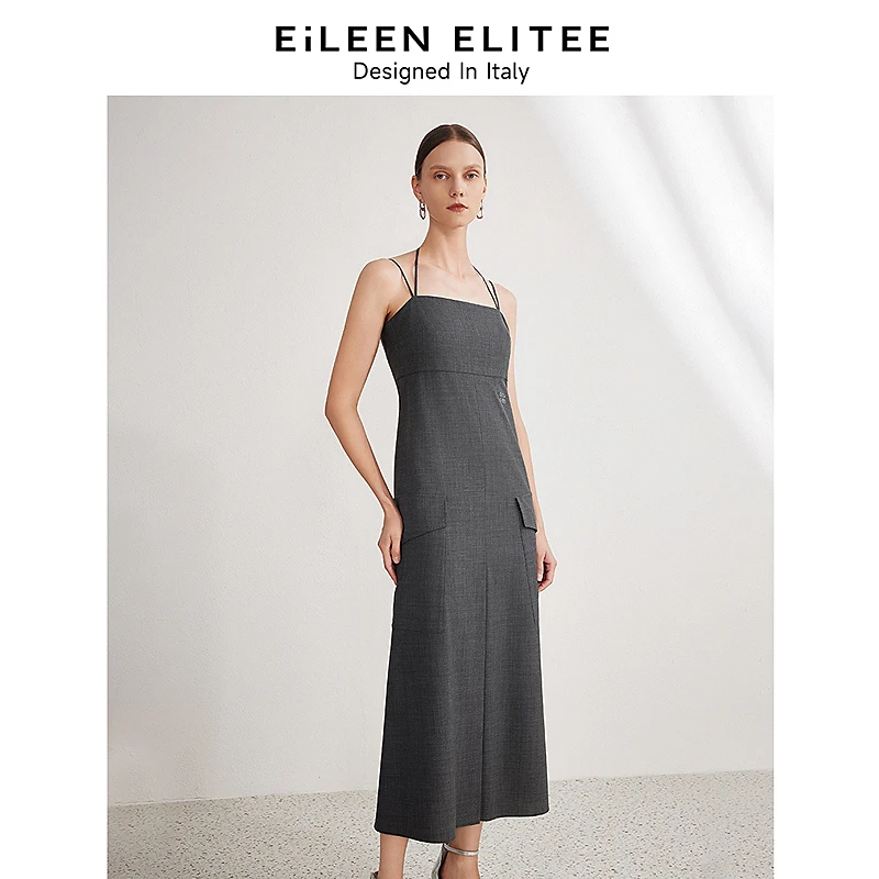 【达人】朗姿欧洲EiLEEN ELITEE高级感显瘦气质吊带裙女时尚春