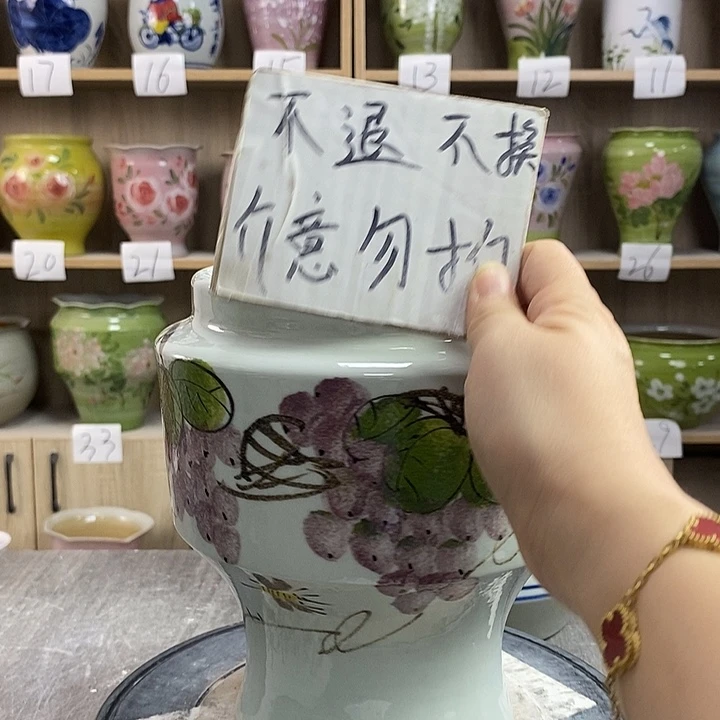 摆件2xc景德镇陶瓷花盆