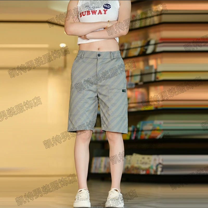 男士冰丝运动短裤印花五分裤韩版潮流百搭时尚男装速干透气休闲裤