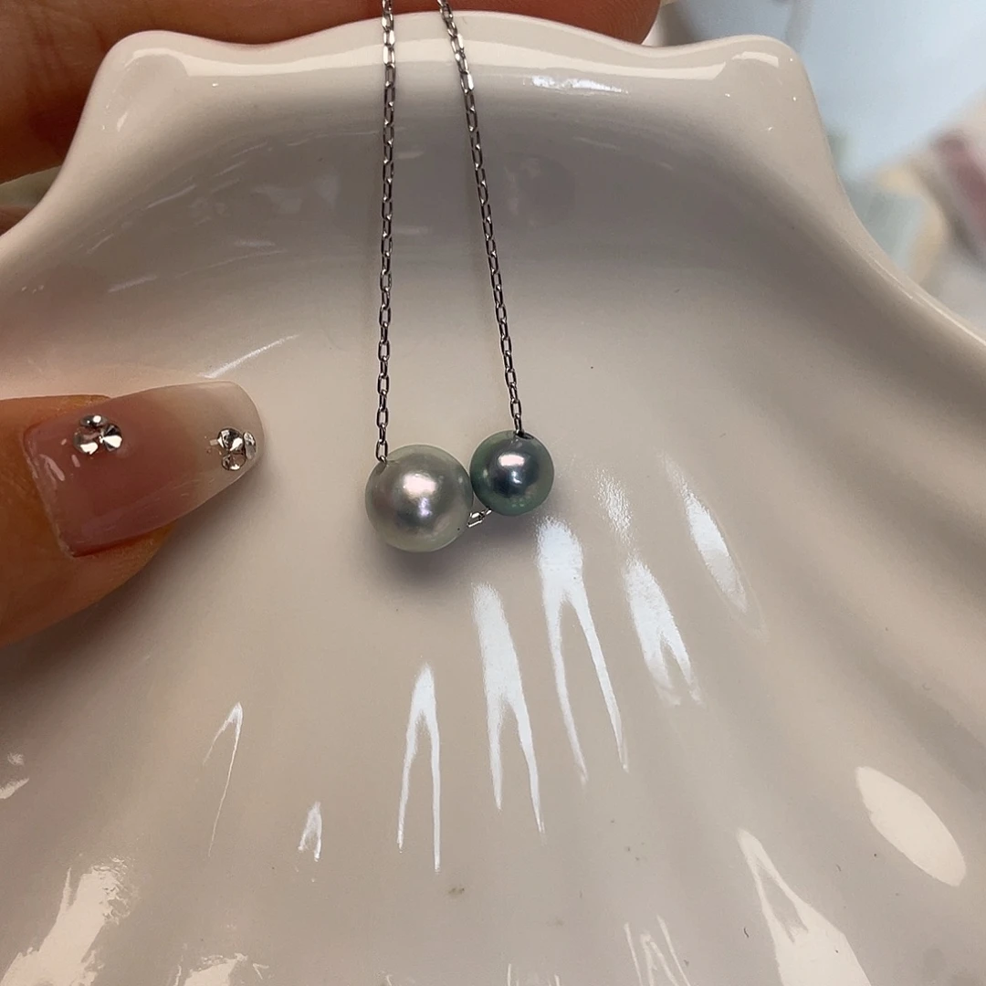 银S925镶嵌海水珍珠颈饰