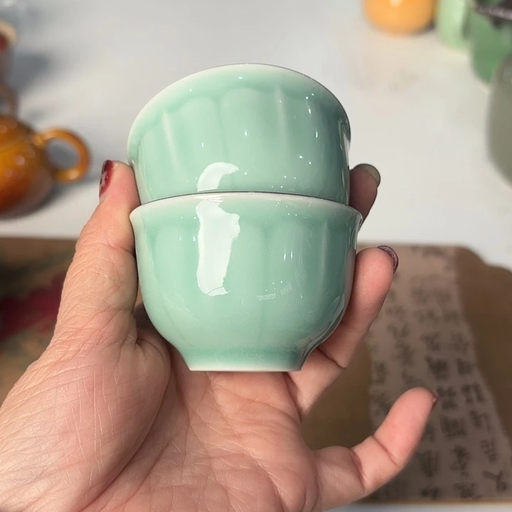 龙泉云间青瓷小米茶器