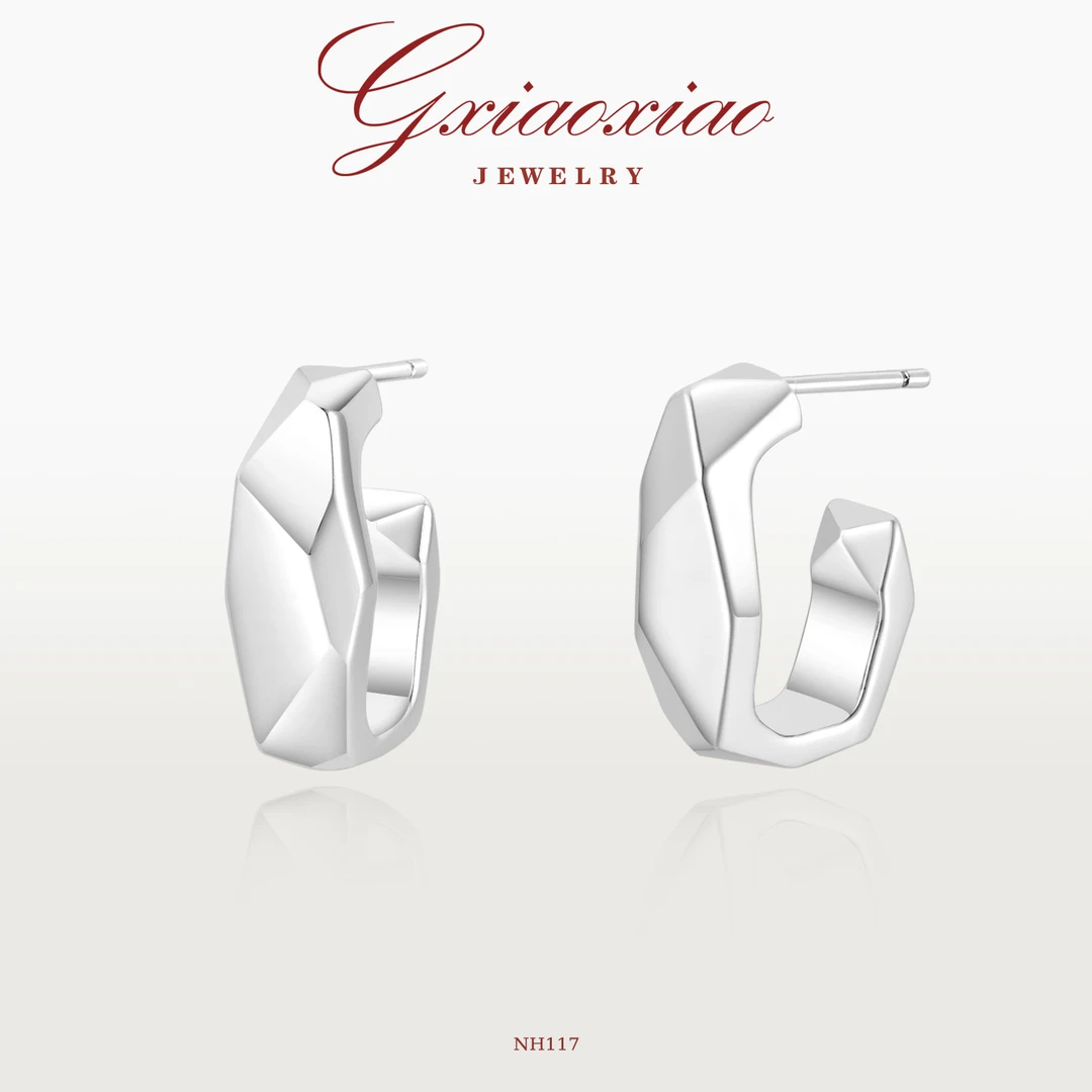 G XIAOXIAO 铜合耳饰 时尚气质百搭不规则C形耳环 NH117新年礼物