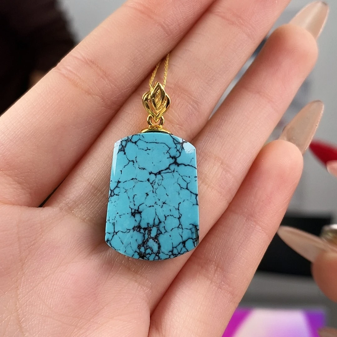 绿松石18K金镶嵌珠宝奇石