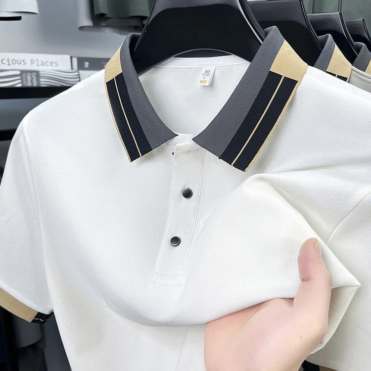 2025新款夏季薄款男款POLO衫男士上衣商务休闲修身翻领短袖T恤男