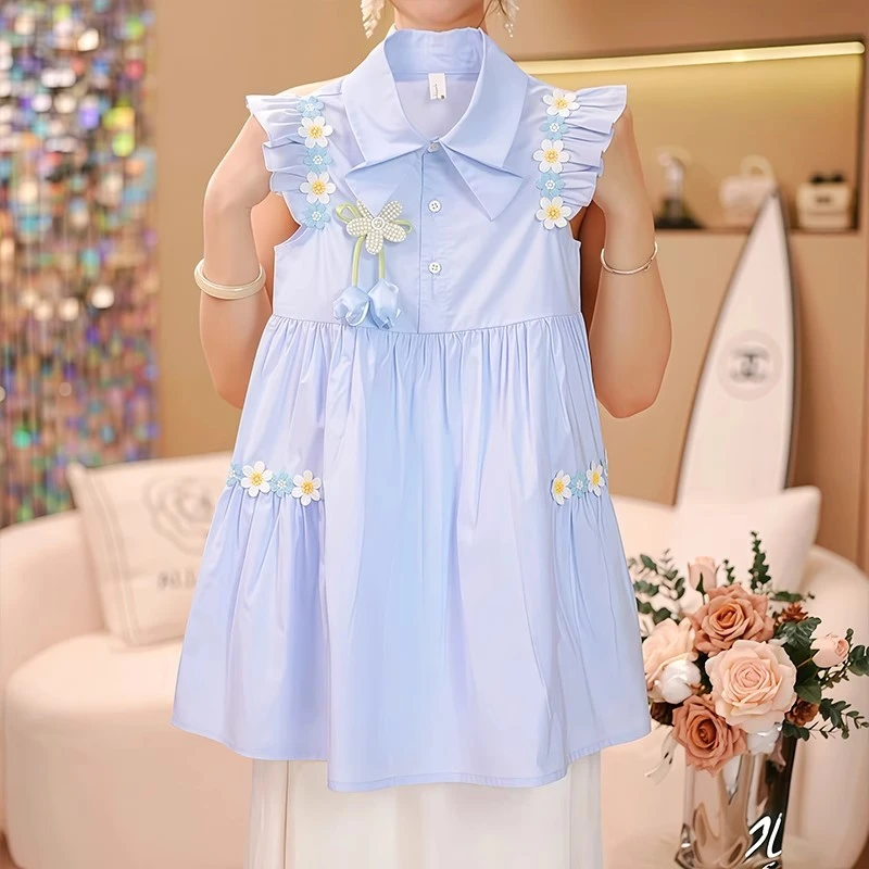 （连衣裙）女童连衣裙夏款2025新款童装夏装网红中大童儿童装裙子