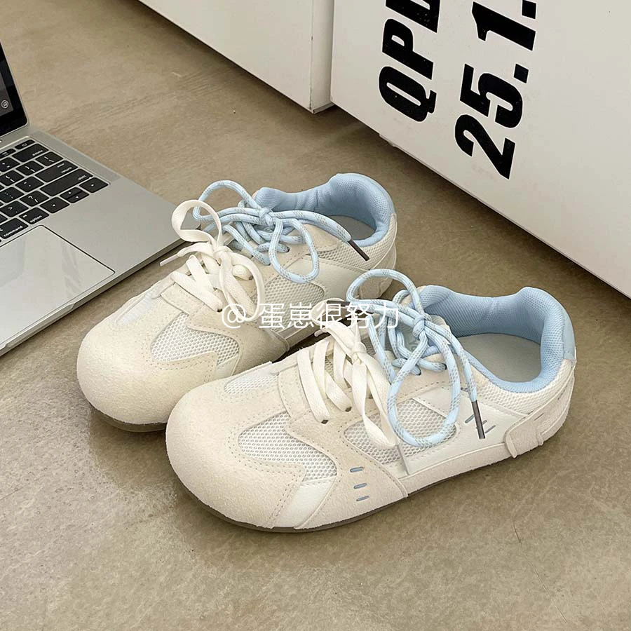 休闲复古德训鞋女款爆款2025新款阿甘鞋女款夏季透气网面板鞋潮流