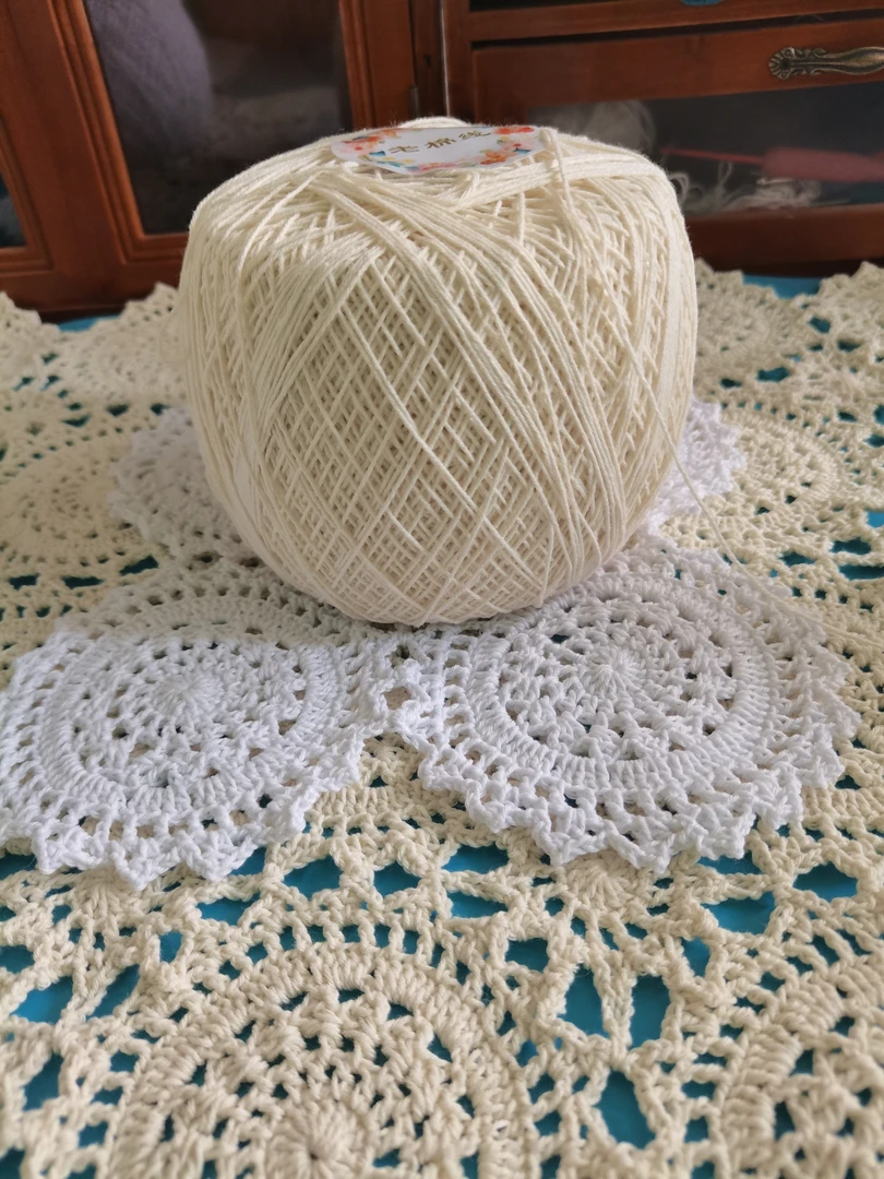 1mm老棉线钩杯垫沙发巾桌布专用线送钩针手工棉线家用老式