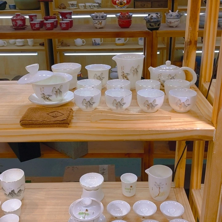 【不止】羊脂玉瓷茶具套装