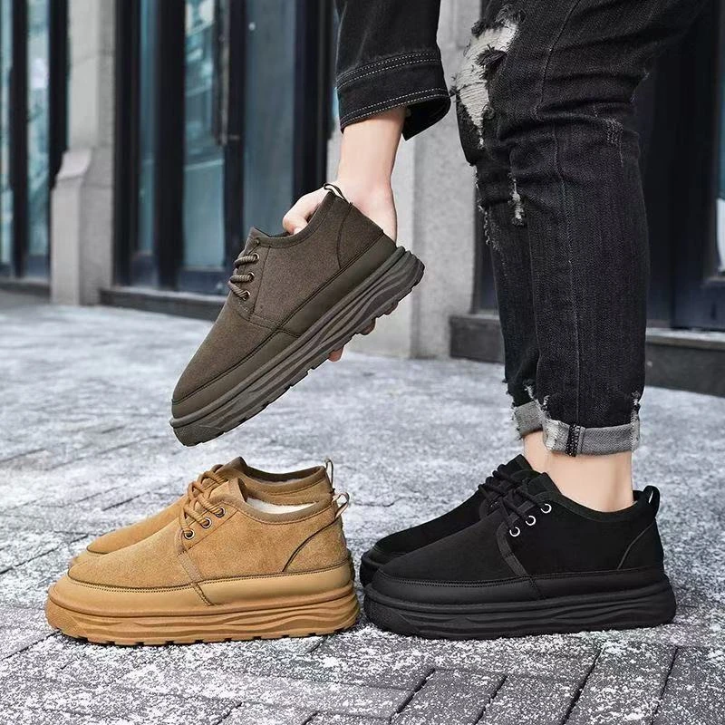 2025冬季老北京棉鞋男加绒加厚一脚蹬雪地靴软底防滑鞋保暖耐磨