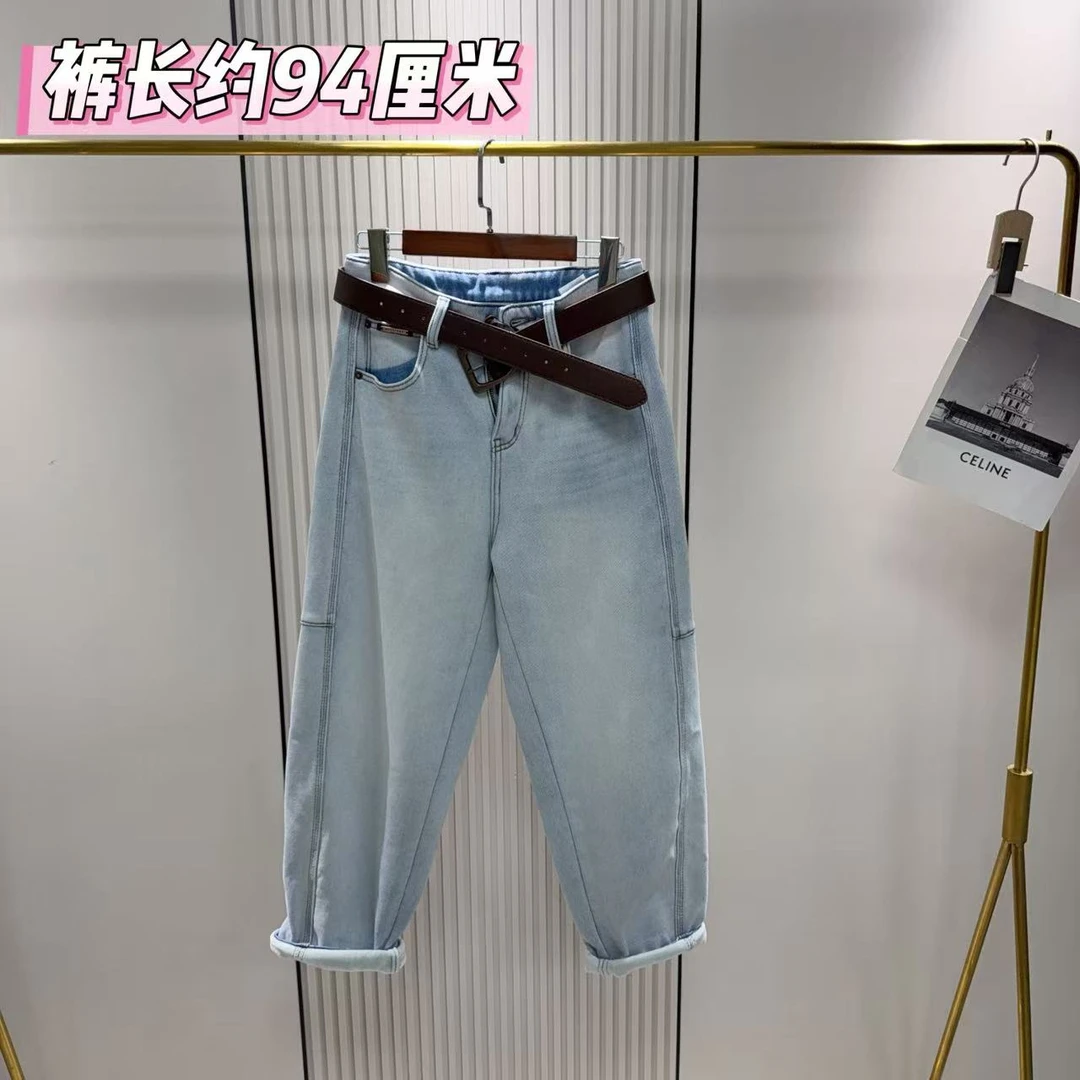 62097-23明线后兜皮帕加绒老爹裤