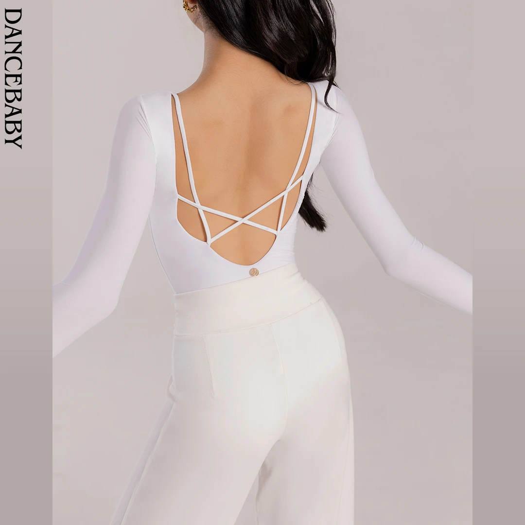 Dancebaby拉丁舞服女童舞蹈服练功服高级感2025新款训练服套装D49