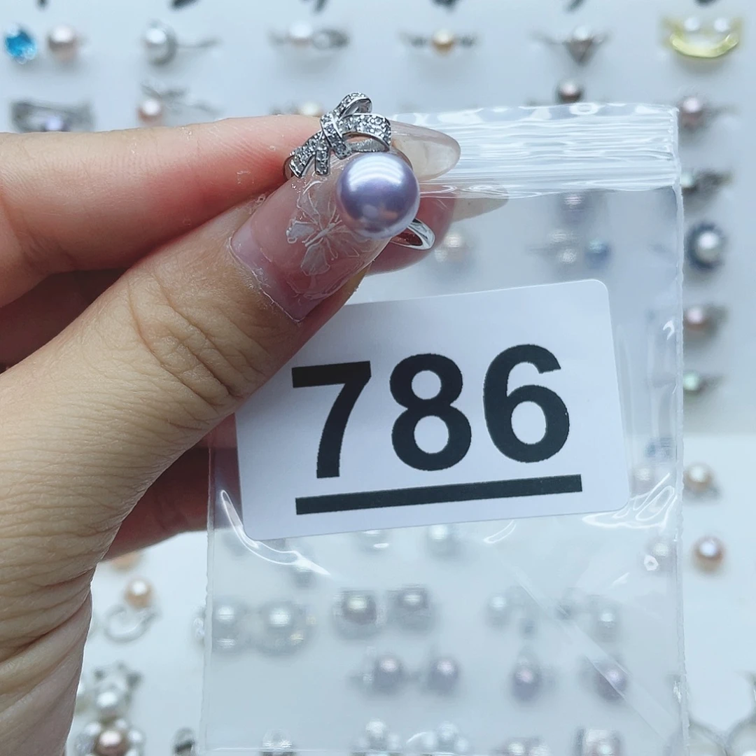 银S925镶嵌淡水珍珠珠宝奇石R***宝786