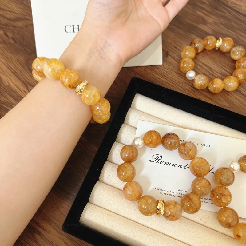 X1358[凝光]黄胶花手链高端轻奢手串多样性发一