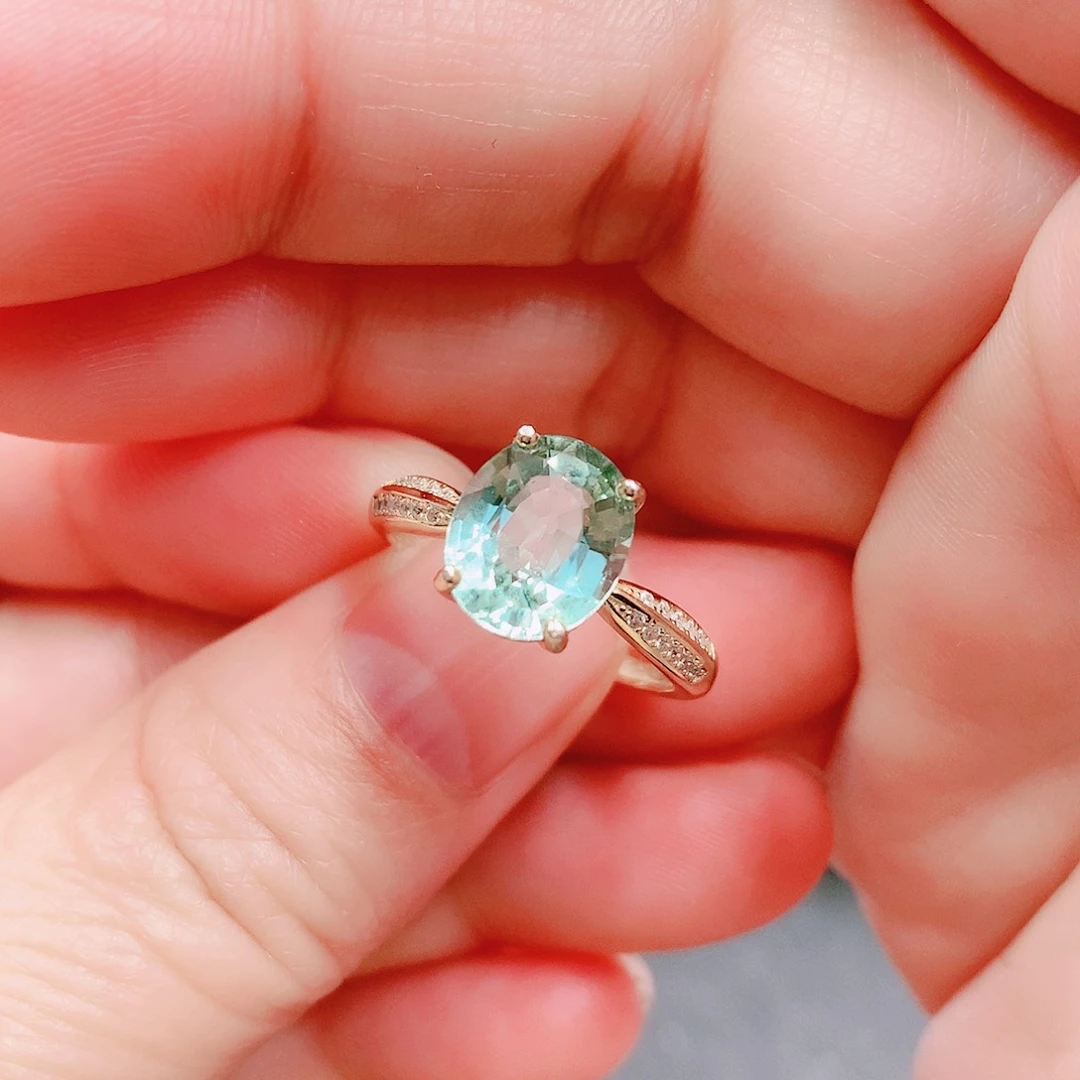 碧玺戒指银S925镶嵌戒指