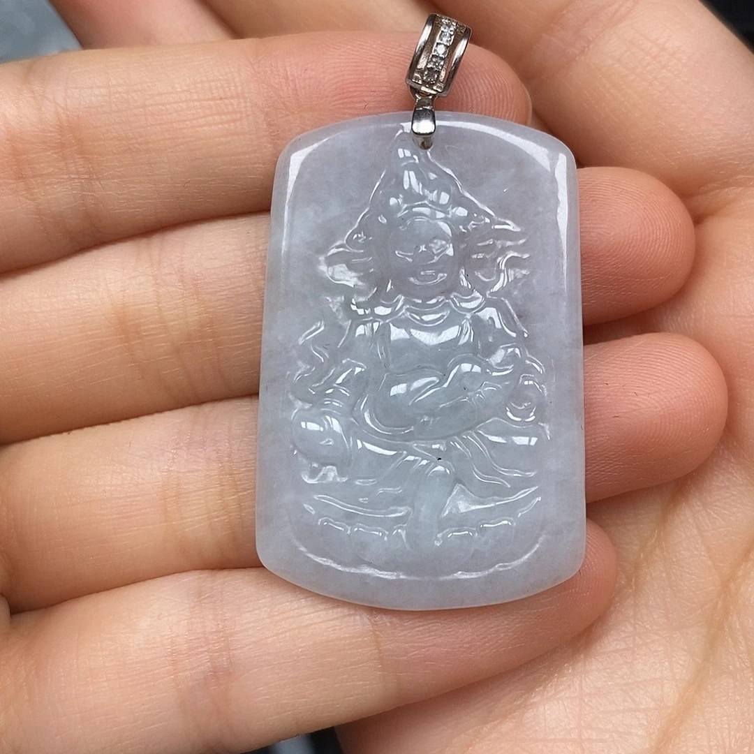 翡翠银S925镶嵌颈饰黄财神