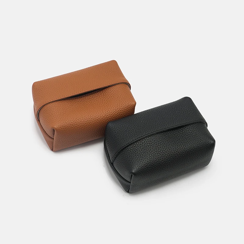 2025新款简约家用真皮软皮抽纸盒车载高档进口头层牛皮纸巾收纳包