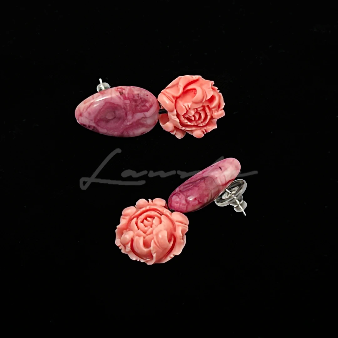 合金合成锆石耳饰 【桃花耳环】 Lanshe阑舍配饰·时尚饰品