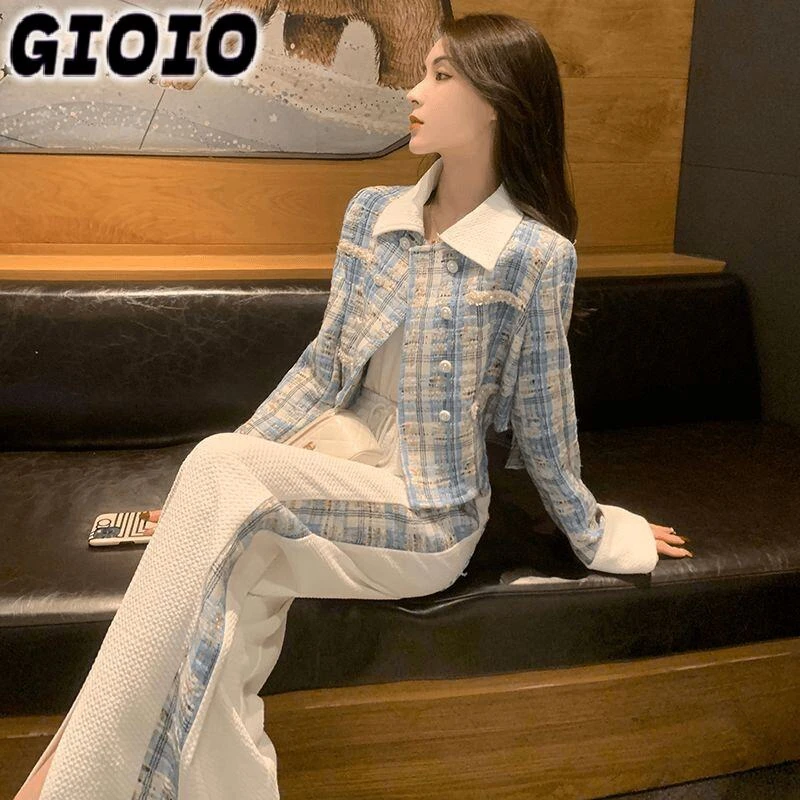 GIOIO上衣洋气小香风套装女年感阔2025减龄春秋新款高级时尚气质