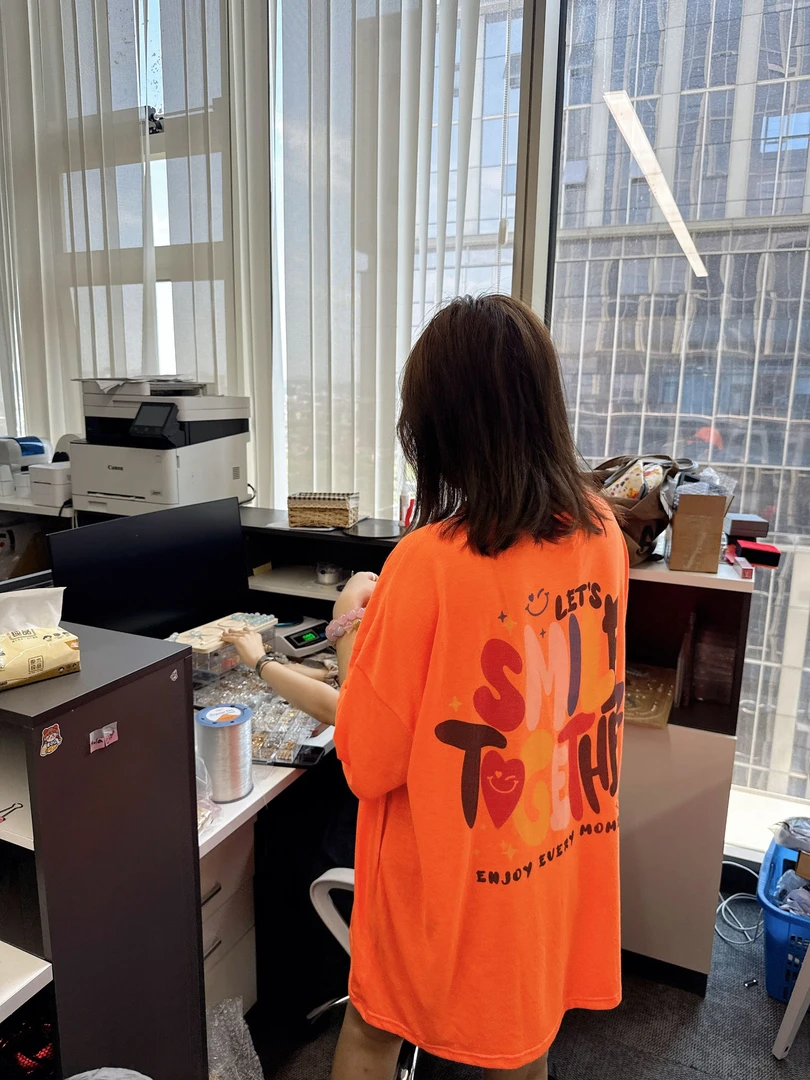 【sKycaptian】原创定制韩系荧光活力橙色宽松休闲懒人裙t#SK029180