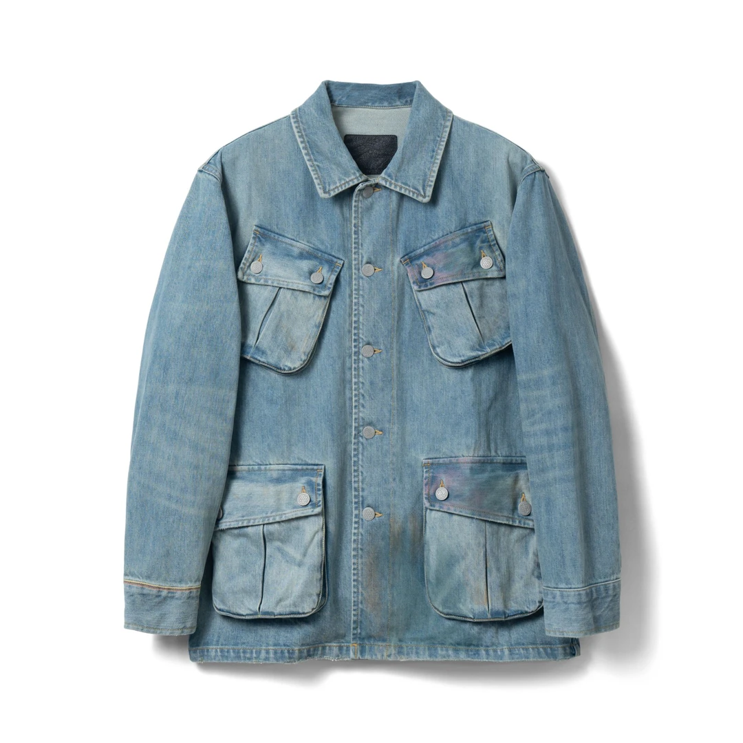 AKIRUNO 彩虹赤耳 四袋牛仔外套 70032