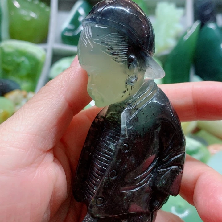 蛇纹石玉未镶嵌手把件
