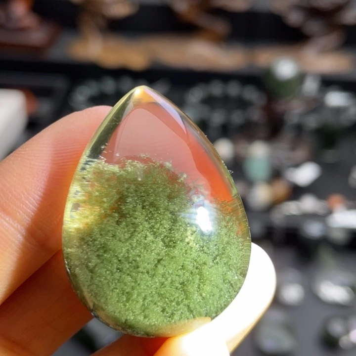 颈饰未镶嵌水晶绿幽灵水滴定制