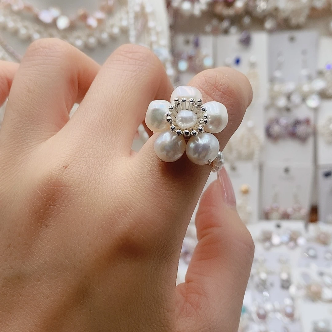 淡水珍珠耳饰银S925镶嵌