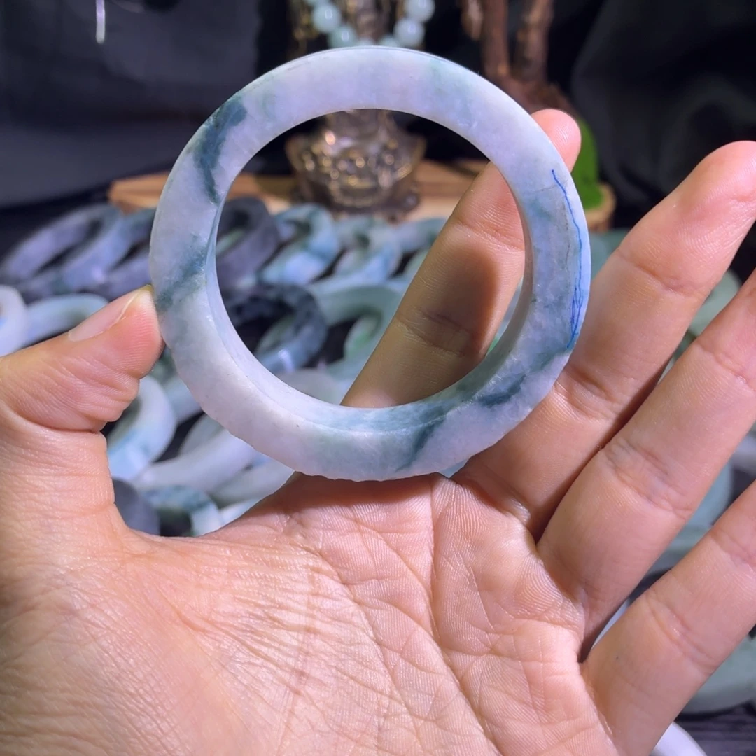 定制翡翠未镶嵌天然纹理随机，追求完美者慎拍