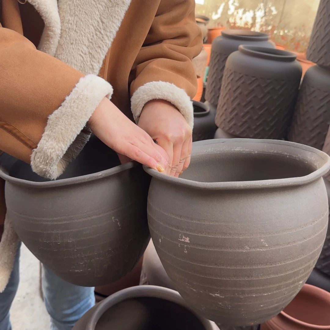 紫砂花盆口25高23宜兴紫砂