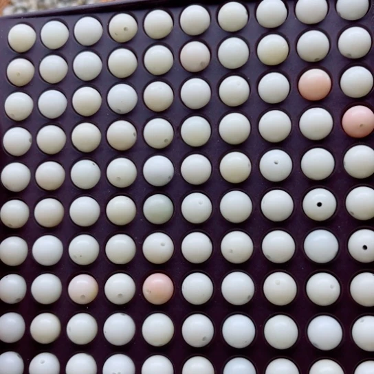 吊坠白玉菩提瑕疵12白玉粉圆珠150颗