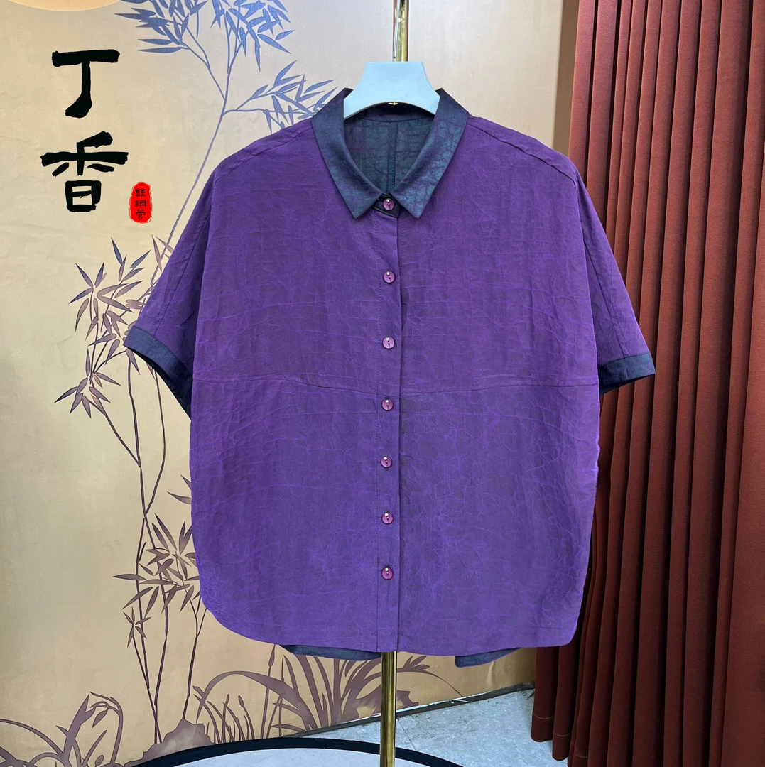 953高端时尚百搭重磅老料裂纹高级T恤女宽松