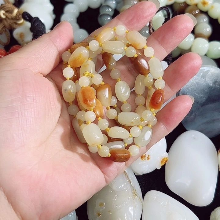 飞***8手链未镶嵌和田玉（糖玉）