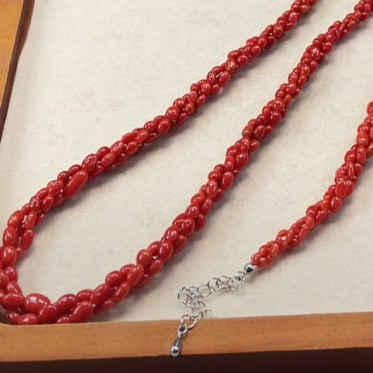 天然宝石红珊瑚套链