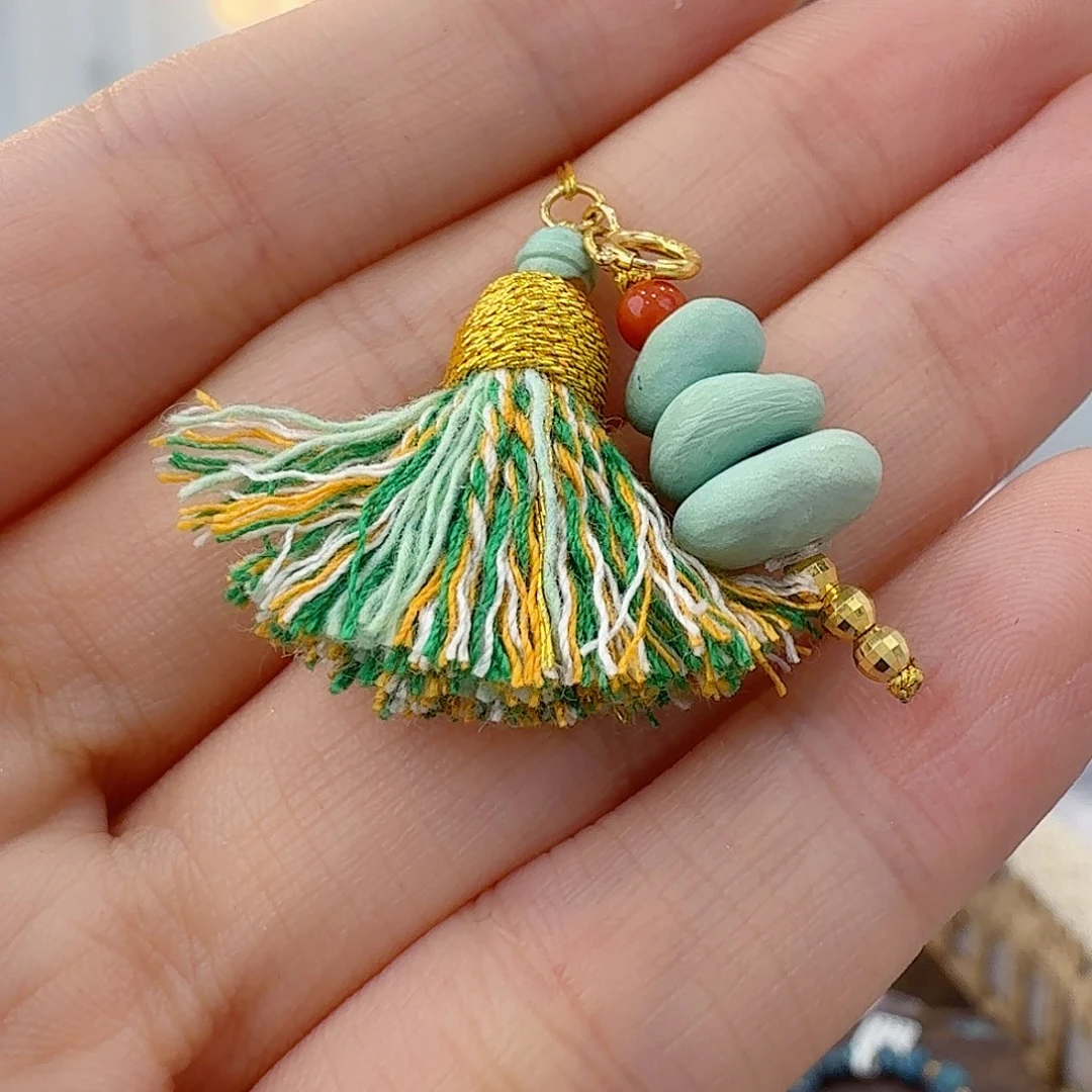 绿松石18K金镶嵌珠宝半成品