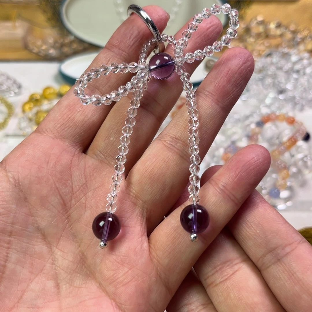 【闪购商品】水晶手链未镶嵌手机链紫