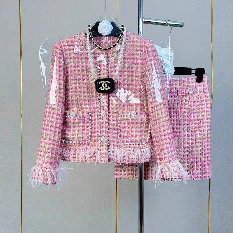 【独设甄选】小香风时尚套装高端气质名媛外套+裙子 2208109