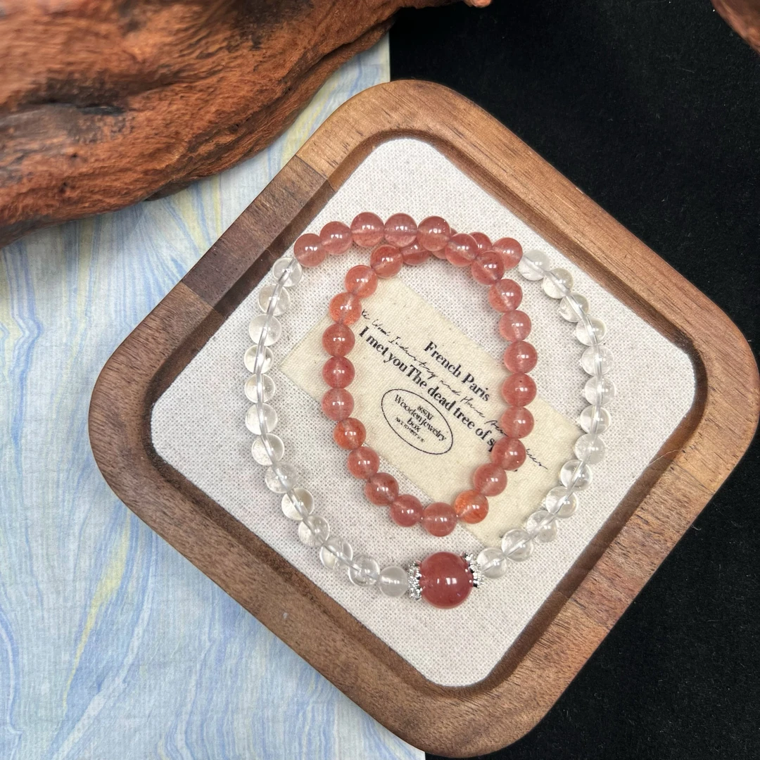 【桃夭】TGS天然水晶手串原创设计  K60