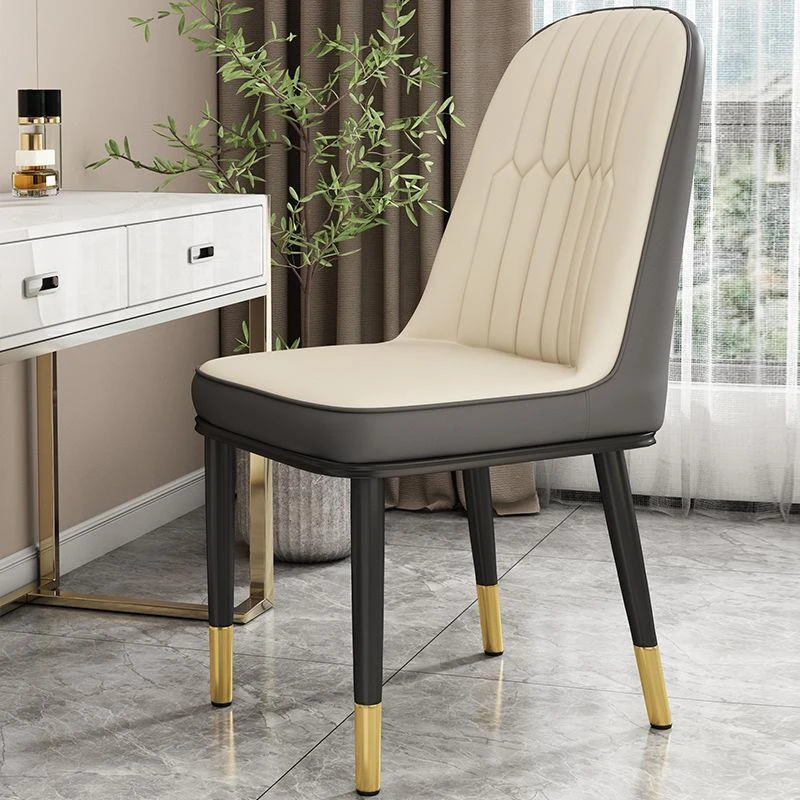 餐椅家用餐桌椅子轻奢高级茶椅铁艺椅子化妆椅休闲椅麻将靠背凳子